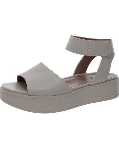 Naturalizer Camry Faux Leather Strappy Wedge Sandals - Gray