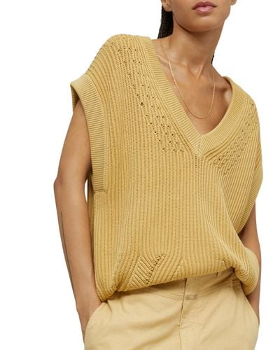 Closed Sleeveless Organic Cotton Sweater - Metallic