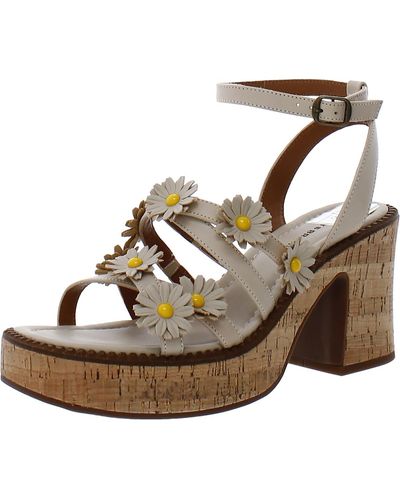 Lucky Brand Taiza 2 Leather Floral Slingback Sandals - Brown