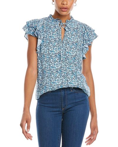 1.STATE Ruffle Top - Blue