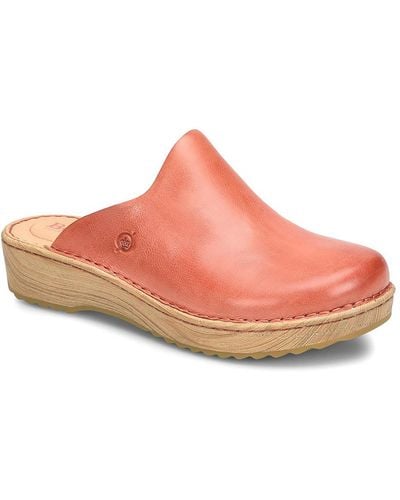 Born Andy Leather Slip On Clogs - Pink