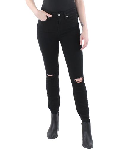 PAIGE Margot Distressed Cropped Ankle Jeans - Black