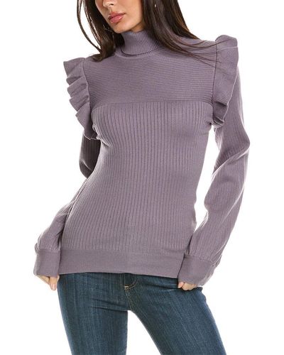 Harper Ruffle Sweater - Purple