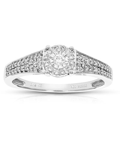 Vir Jewels 1/4 Cttw Round Lab Grown Diamond Engagement Ring 925 Sterling Prong Set - Metallic