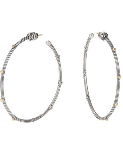 Konstantino Delos Sterling Silver & 18k Yellow Gold Hoop Earrings Skmk3161-130 - Metallic
