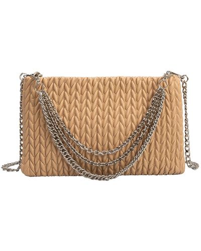 Melie Bianco Erin Tan Padded Quilted Crossbody Clutch - Brown