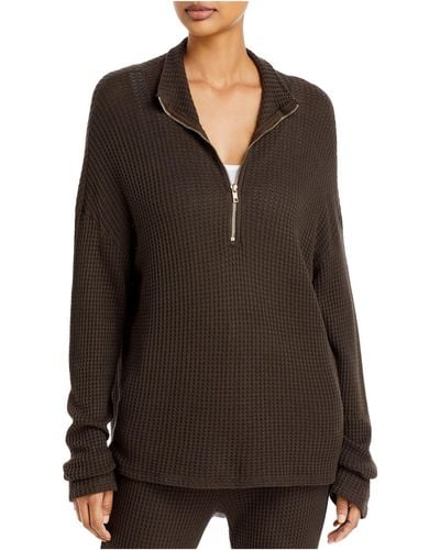 n:PHILANTHROPY Orly Knit Zipper Pullover Sweater - Brown