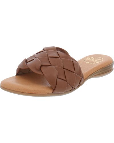 Andre Assous Nicki Faux Leather Wedge Slide Sandals - Brown