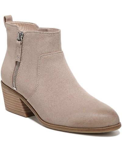 Dr. Scholls Lawless Faux Leather Almond Toe Booties - Brown