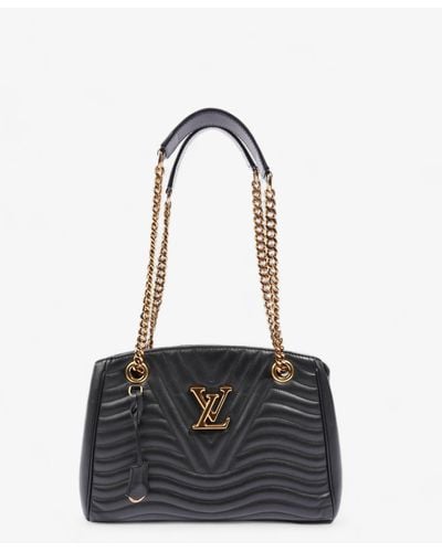 Louis Vuitton New Wave Chain Leather Shoulder Bag - Black