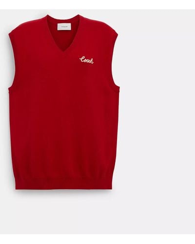 COACH Sweater Vest - Red