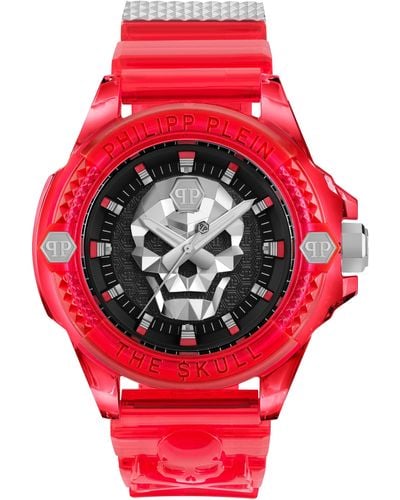 Philipp Plein The $kull Synthetic Silicone Watch - Red