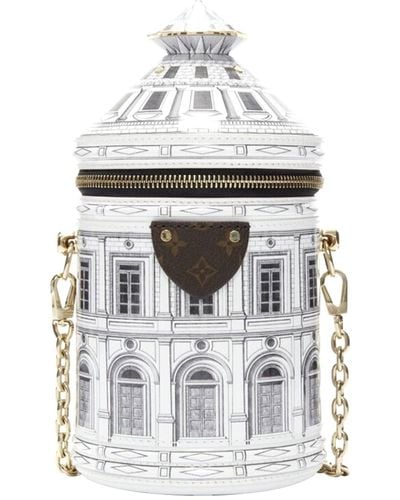 Louis Vuitton Rare Fornasetti 2021 Cannes Vase Architettura 3d Crossbody Bag - White