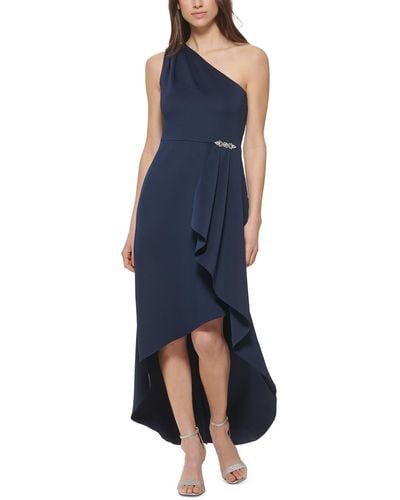Jessica Howard Petites Ruffled Maxi Evening Dress - Blue