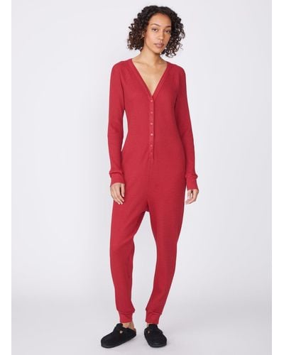 Stateside Luxe Thermal Onesie - Red