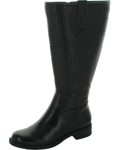 David Tate Quest Woven Round Toe Knee-high Boots - Black