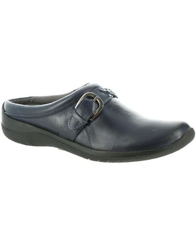 David Tate Orion Leather Braided Clogs - Gray