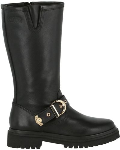 Versace Leather Rodeo Tall Boots - Black