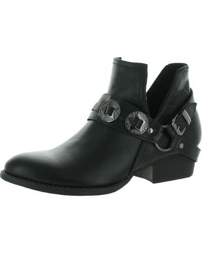 Gc Shoes Elisa Faux Leather Slip On Ankle Boots - Black