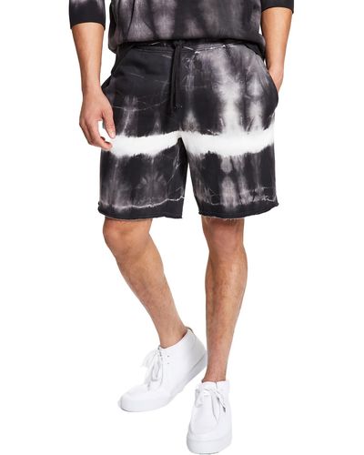 Sun & Stone Fleece Tie Dye Cutoff Shorts - Black