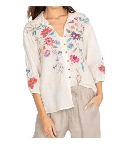 Johnny Was Phoebe Button Front Easy Blouse I - Multicolor
