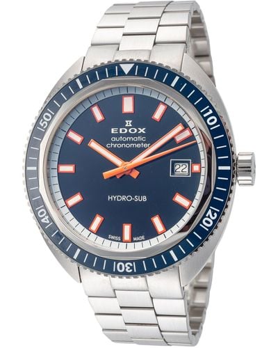 Edox 42mm Automatic Watch - Blue