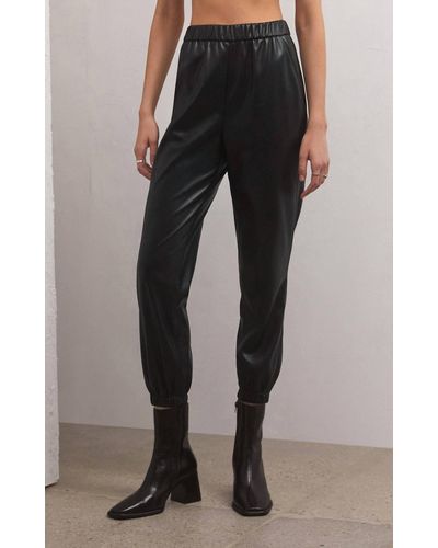 Z Supply Lenora Faux Leather jogger - Black