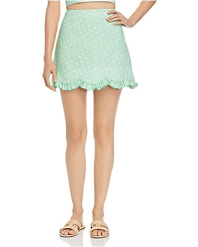 Finders Keepers Wildflower Floral Scalloped Skirt - Green