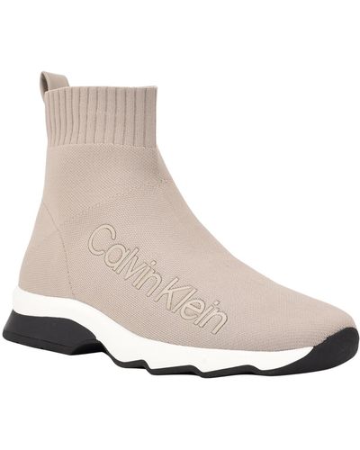 Calvin Klein Karmina High-top Slip-on Sock Sneakers - Natural