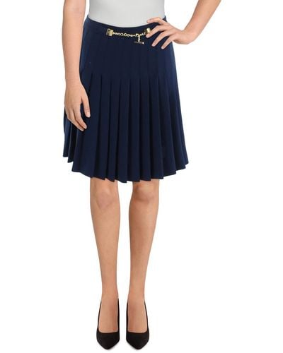 Lauren by Ralph Lauren Chain Mini Pleated Skirt - Blue