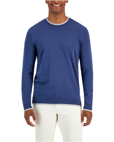 Alfani Crewneck Casual Pullover Sweater - Blue