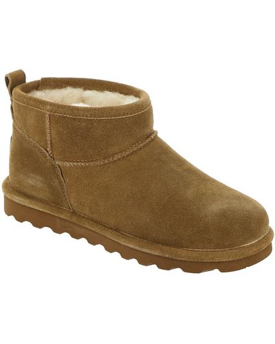 BEARPAW Shorty Suede Ankle Ankle Boots - Brown