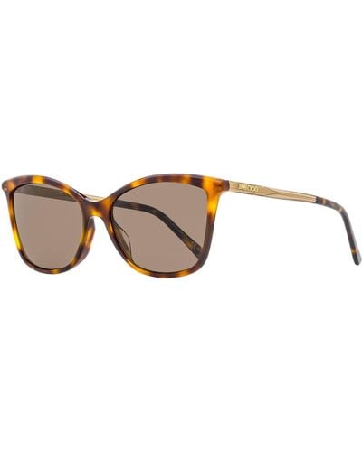 Jimmy Choo Rectangular Sunglasses Ba/g/s Havana/gold 56mm - Brown