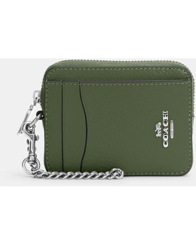 COACH Zip Card Case - Green