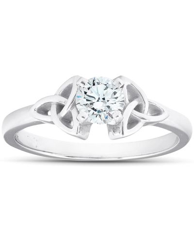 Pompeii3 5/8 Ct Diamond Solitaire Celtic Engagement Ring - White