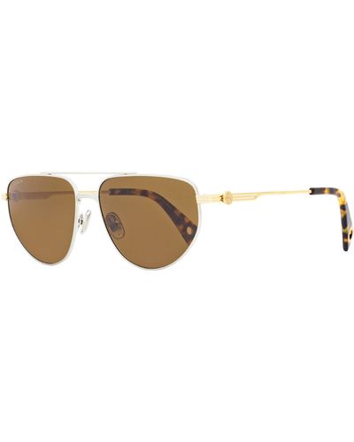 Lanvin Modified Avaitor Sunglasses Lnv105s Silver/gold/tortoise 58mm - Black