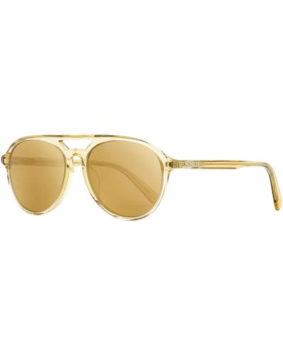 Moncler Pilot Sunglasses Ml0228 Transparent Amber 58mm - Metallic