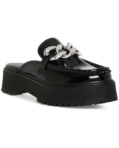 Madden Girl Dollie Faux Leather Patent Mules - Black