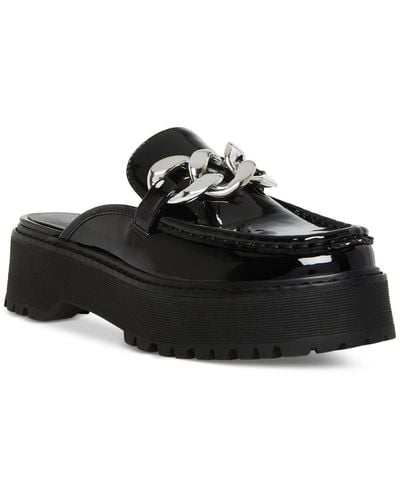 Madden Girl Dollie Lug Sole Slip On Loafers - Black