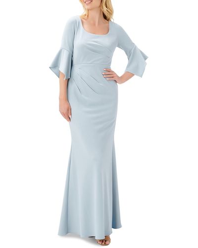 Adrianna Papell Crepe Maxi Evening Dress - Blue