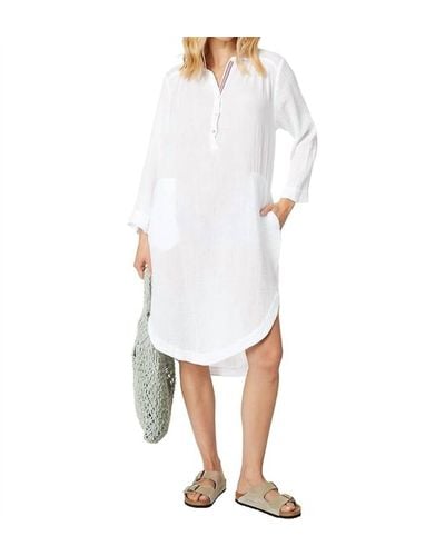 Sundry Long Sleeve Shirttail Dress - White