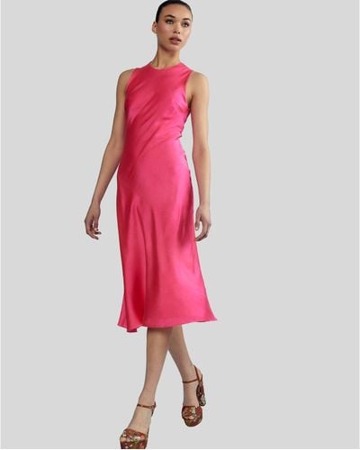 Cynthia Rowley Silk Bias Sleeveless Dress - Pink