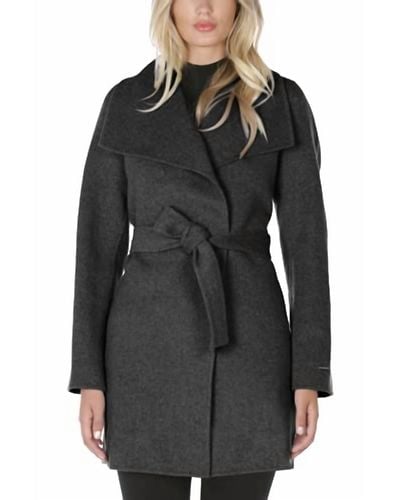 Tahari Long Double Face Wool Blend Wrap Coat – Elie Tahari