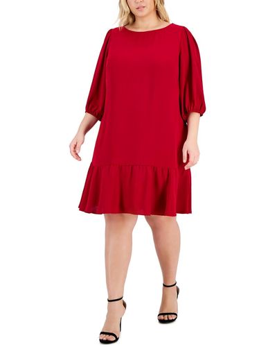 Connected Apparel Plus Work Short Sheath Dress - Red