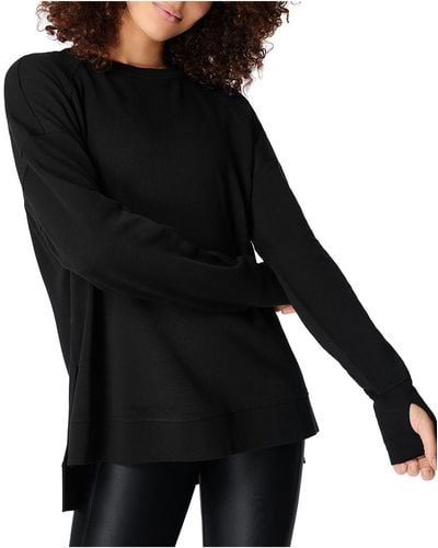 Sweaty Betty Simhasana Crewneck Raglan Sleeve Sweatshirt - Black