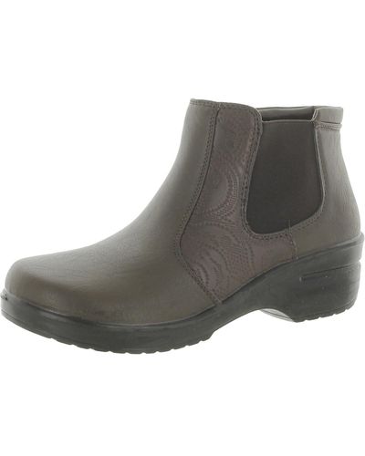 Easy Street Rosario Roung Manmade Wedge Boots - Gray