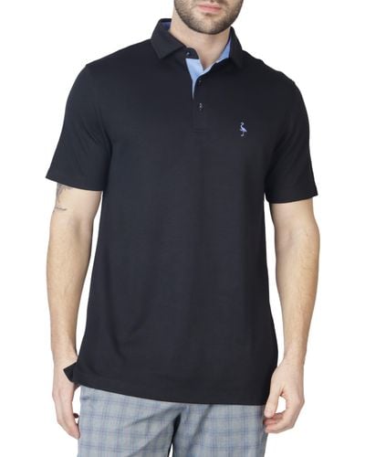 Tailorbyrd Modal Polo With Contrast Trim - Black