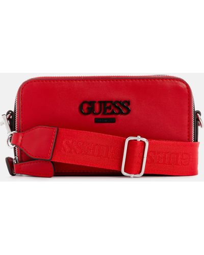 Guess Factory Lewistown Double Zip Crossbody - Red
