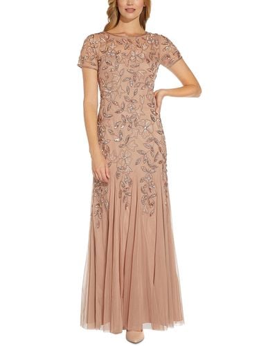 Adrianna Papell Embellished Maxi Evening Dress - Blue