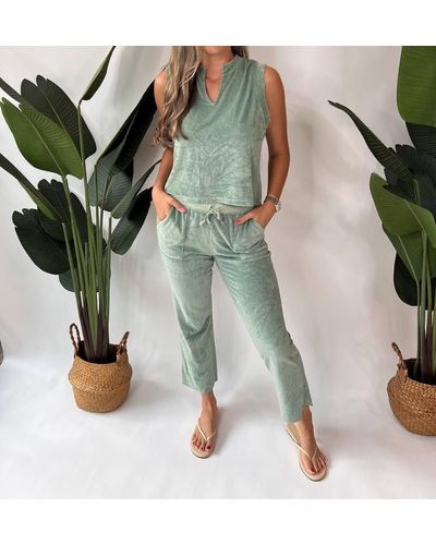 Lamade Cropped Flare Pant - Green